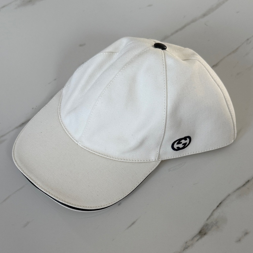 White Gucci Baseball Hat